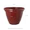 Glitzhome® Round Faux Ceramic Pot Plastic Planter Set